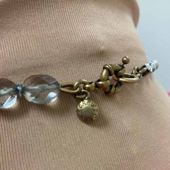 J. Crew multi strand gold, bead, and rhinestones long statement necklace - Picture 3 of 5